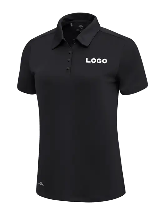 Adidas Black Womens Ultimate Solid Polo w/Logo