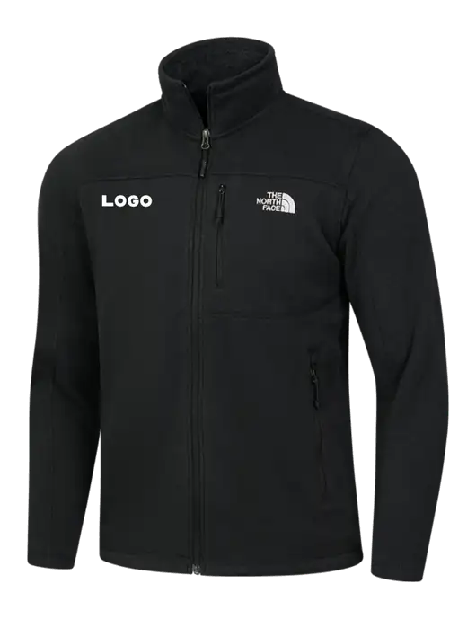 North Face Black Heather Sweater Fleece Jacket w/Logo
