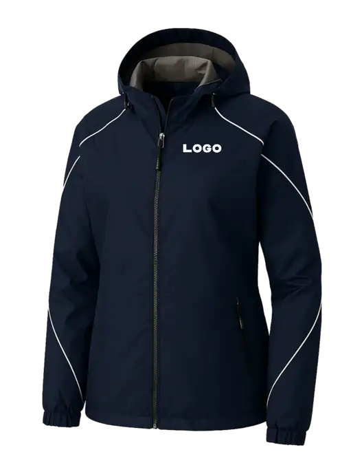 Womens Angle 3-in-1 Navy Jacket with Fleece Liner w/Logo, Logo