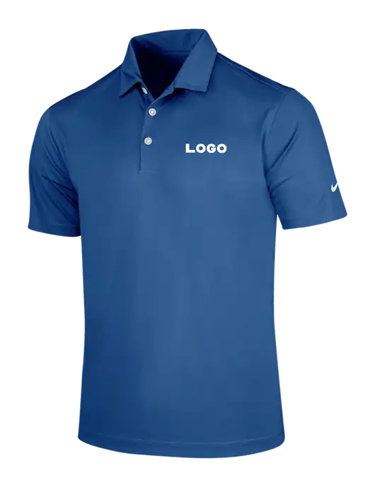 NIKE Dark Royal Dri-Fit Vertical Mesh Polo w/Logo