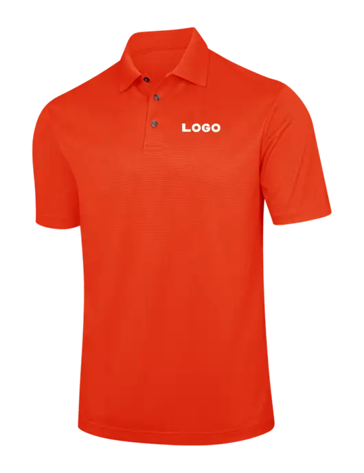 Orange Performance Fine Jacquard Polo w/Logo