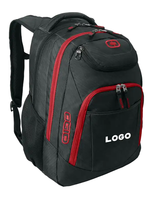 OGIO Dark Grey/Red Excelsior Laptop Backpack w/Logo