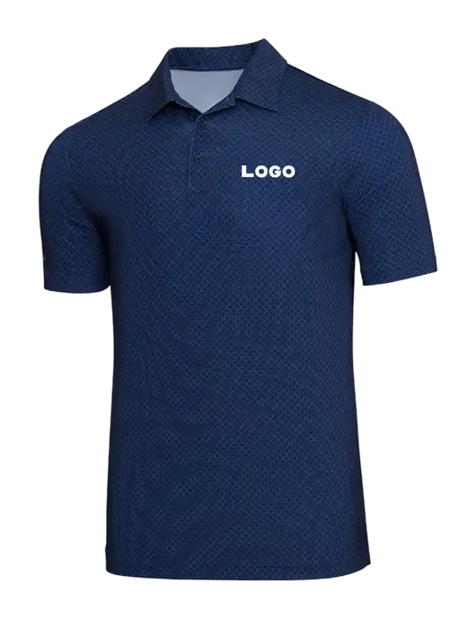Adidas Navy Blue Diamond Dot Print Polo w/Logo