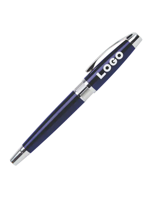 Masscotti Navy Rollerball Pen - Black Ink w/Logo