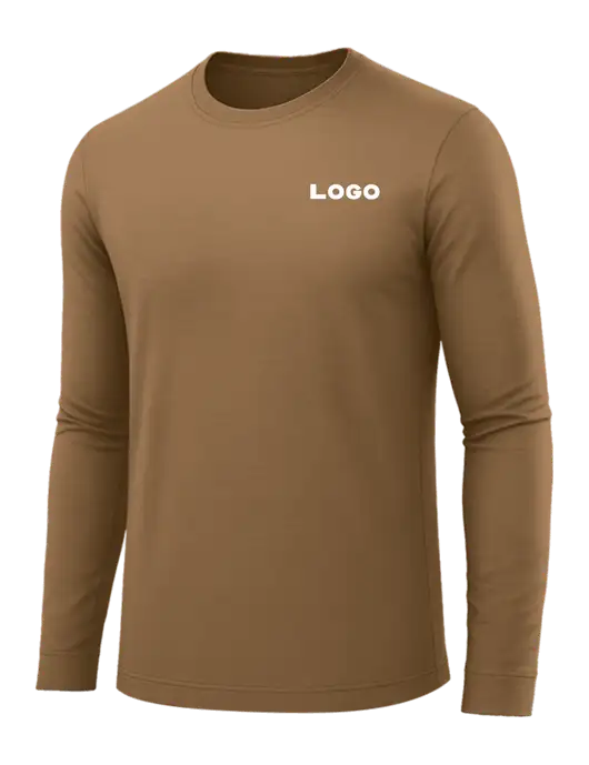 Long Sleeve Light Brown PosiCharge Competitor Tee w/Logo