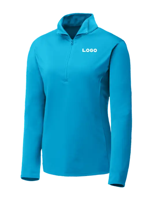 Sapphire Blue Womens Posicharge Competitor ¼ Zip Pullover w/Logo