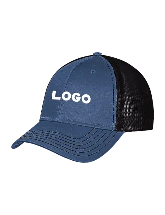 Dark Royal/Black Mesh Trucker Cap Snap Back w/Logo