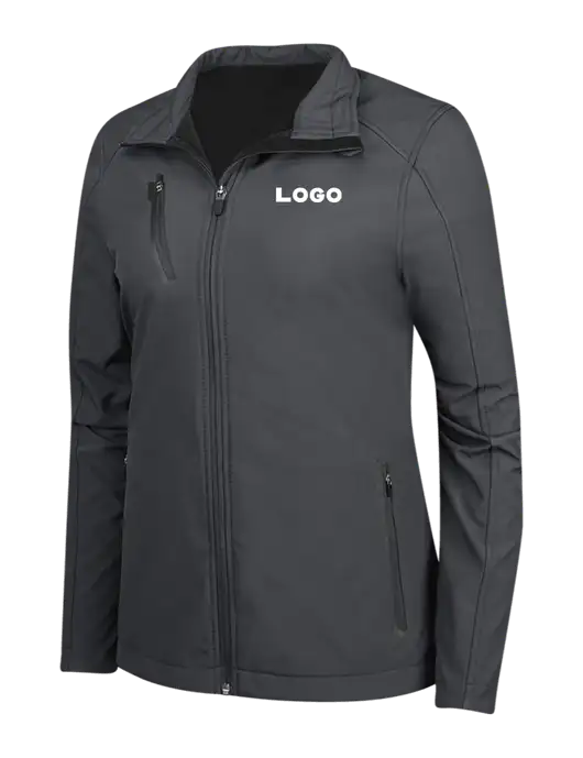 Dark Grey Womens Welded Softshell Jacket w/Logo