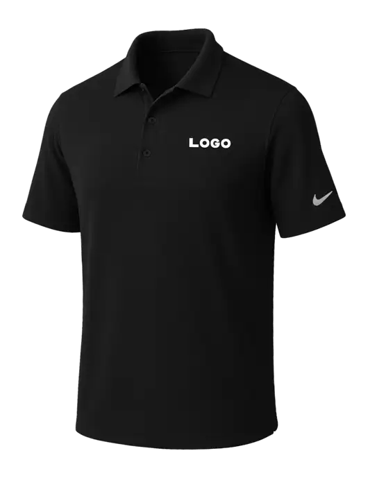 NIKE Black Dri-Fit Micro Pique Polo w/Logo