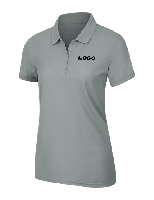 Light Grey Womens Core Classic Pique Polo w/Logo