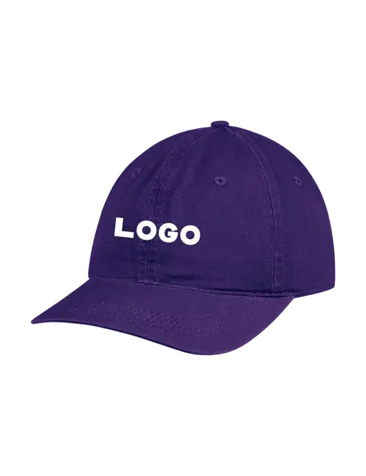 Garment Washed Unstructured Twill Purple Cap w/Logo
