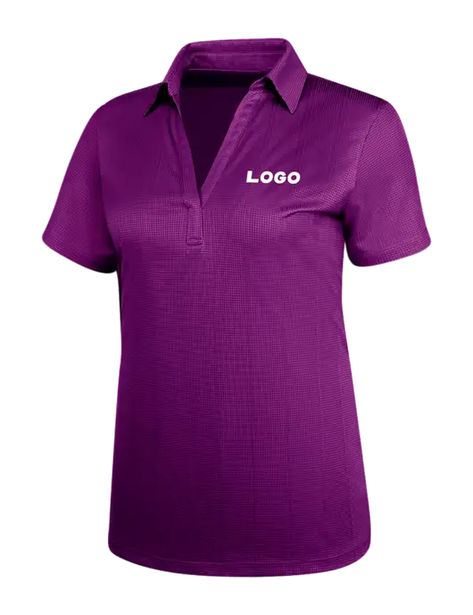 Violet Purple Womens Performance Fine Jacquard Polo w/Logo
