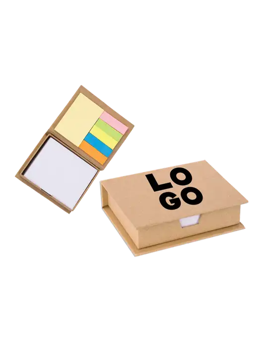 Eco-Recycled Sticky Note Memo Case, 4.56 x 3.75 w/Logo