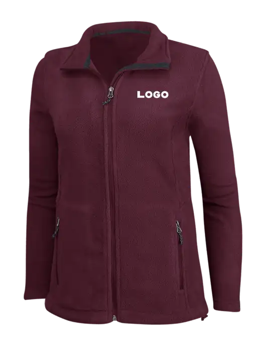 Womens Maroon Fleece Jacket w/Logo