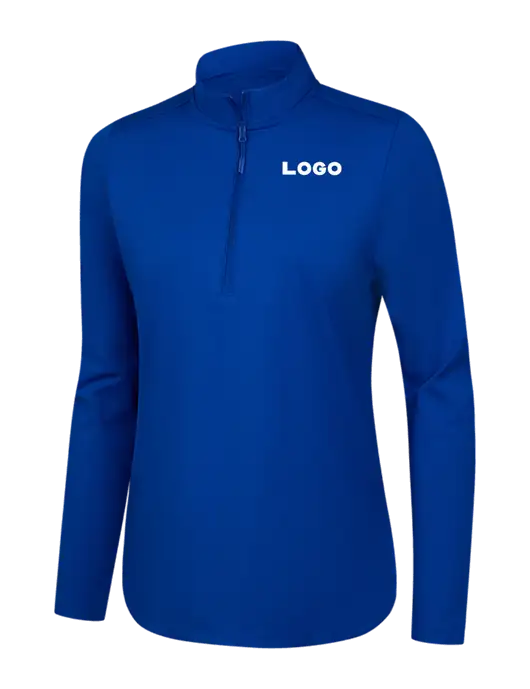  Womens Dark Royal C-FREE Double Knit 1/4-Zip w/Logo