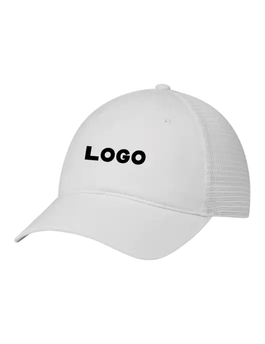 Richardson 111 Garment Washed Trucker Cap White w/White Mesh w/Logo