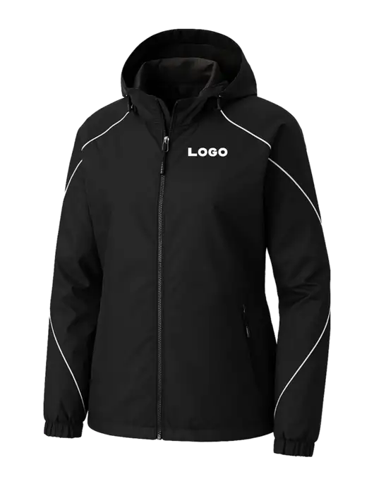 Womens Angle 3-in-1 Black Jacket with Fleece Liner w/Logo, Logo