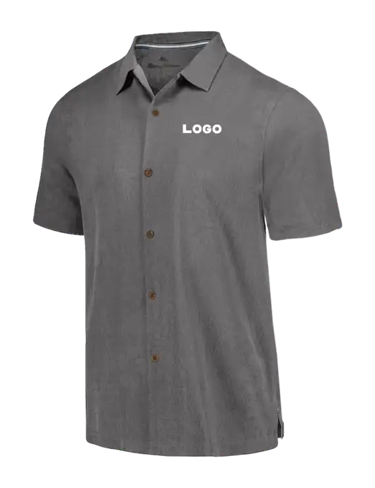 Tommy Bahama Dark Grey Tropic Isles Short Sleeve Shirt w/Logo