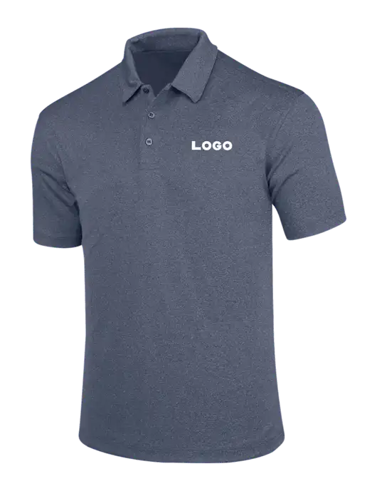 True Navy Trace Heather Polo w/Logo