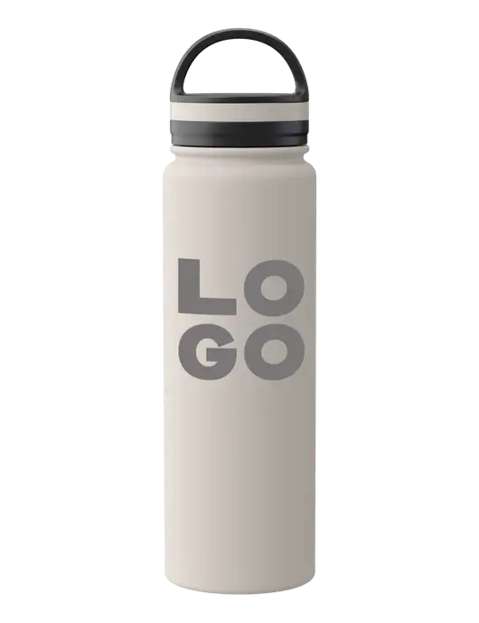 34oz Wide Mouth Stainless Steel Light Taupe Bottle w/Logo