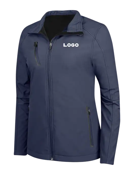 Navy Womens Welded Softshell Jacket w/Logo