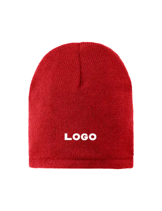 Red Fleece-Lined Beanie Cap w/Logo