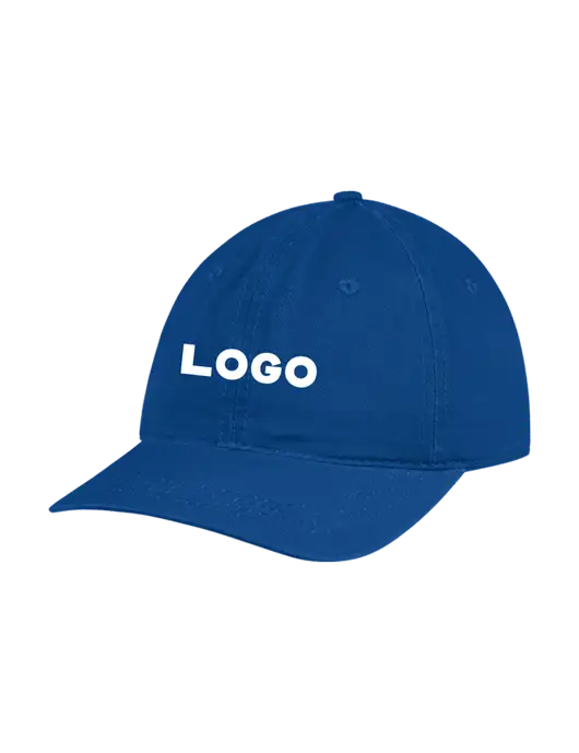Garment Washed Unstructured Twill Royal Cap w/Logo