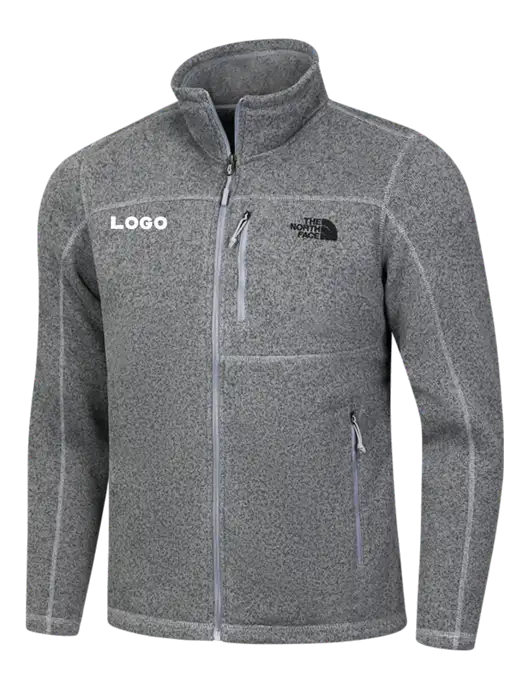 North Face Medium Grey Heather Sweater Fleece Jacket w/Logo