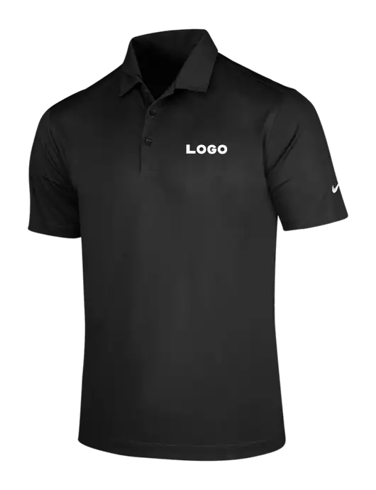 NIKE Black Dri-Fit Vertical Mesh Polo w/Logo