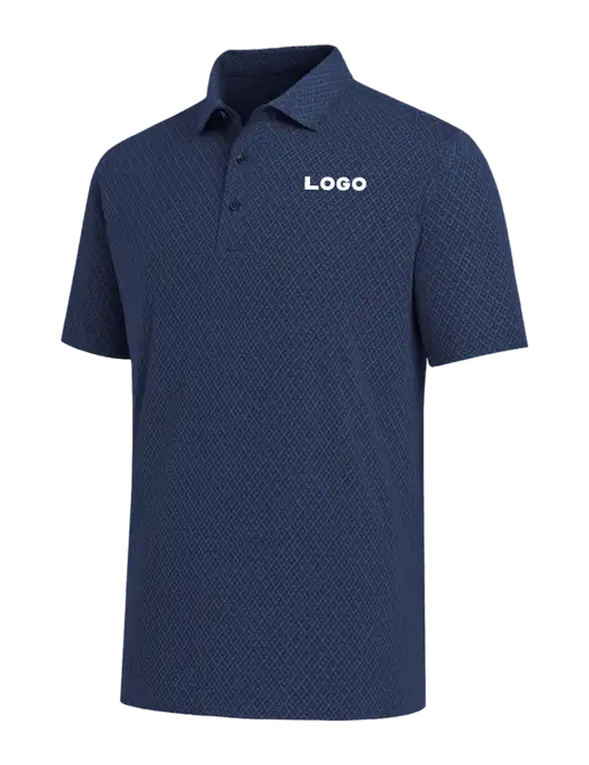 Callaway All-Over Stitched Dark Navy Chev Polo  w/Logo