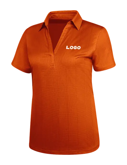 Orange Womens Performance Fine Jacquard Polo w/Logo