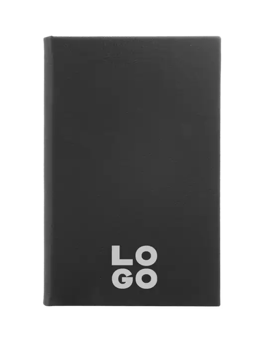 Black Leatherette 5.25 x 8.25 Journal w/Logo