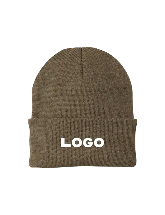 Light Brown Knit Cap w/Logo