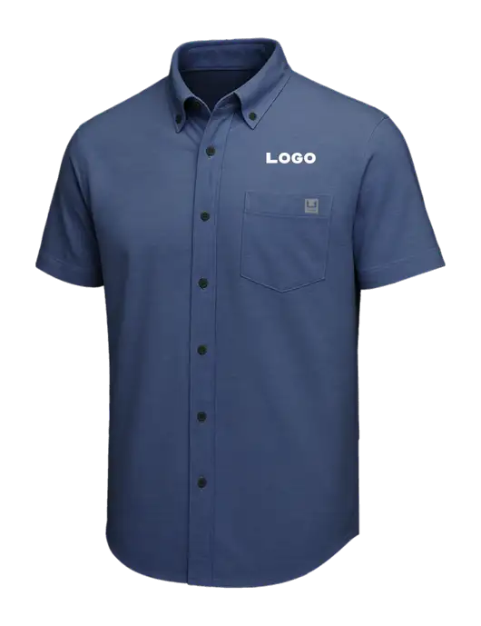 HUK Light Navy Kona Solid Shirt w/Logo