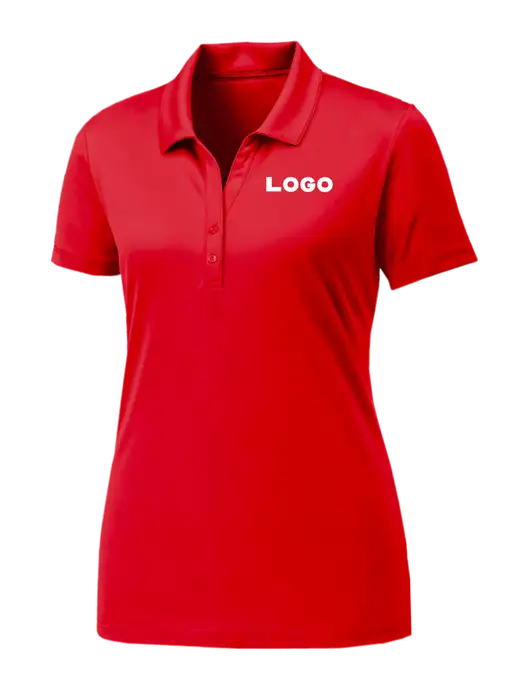 Womens Red PosiCharge Competitor Polo w/Logo