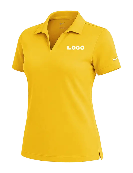 NIKE Yellow Gold Womens Dri-Fit Micro Pique Polo w/Logo