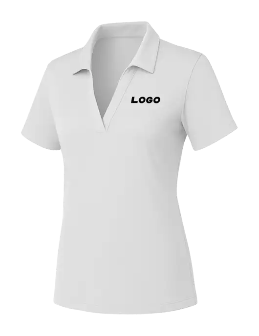 Womens White PosiCharge RacerMesh Polo w/Logo