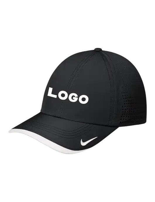 Nike Black/White Dri-FIT Perforated Performance Cap w/Logo