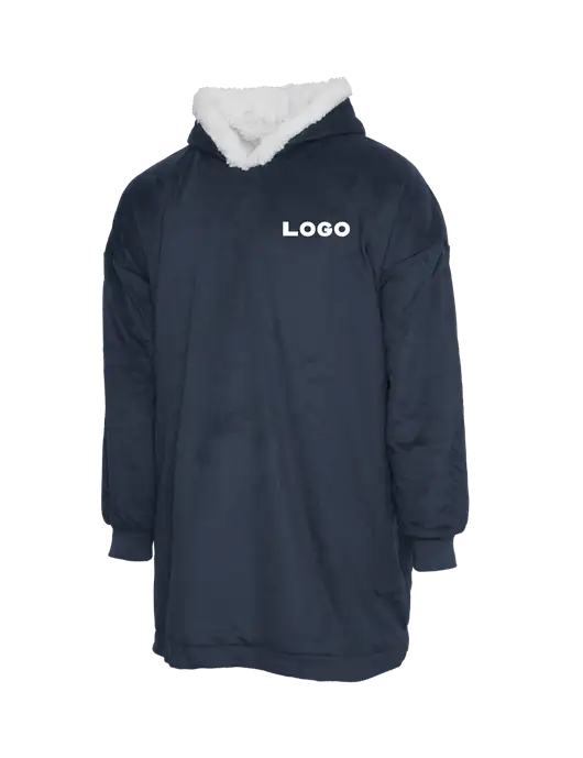 Wearable Lodge Navy Blanket w/Logo