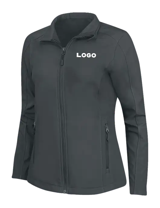 Charcoal Grey Womens Core Soft Shell Jacket w/Logo