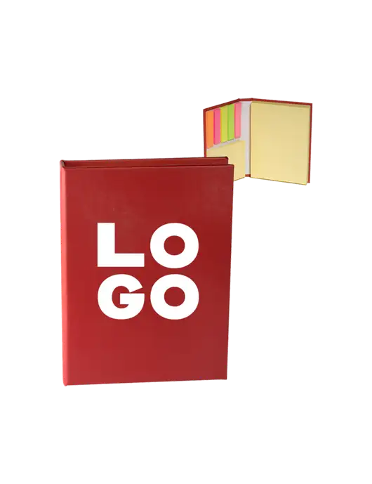 Red Sticky Book Folio, 3.125 x 4.125 w/Logo