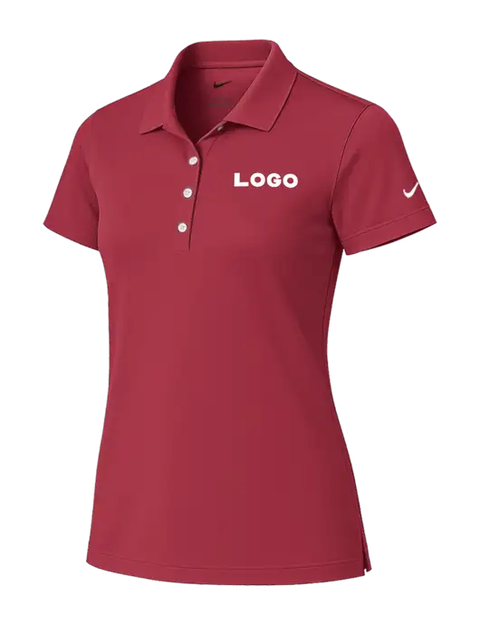 Nike Womens Red Tech Basic Dri-FIT Polo
 w/Logo