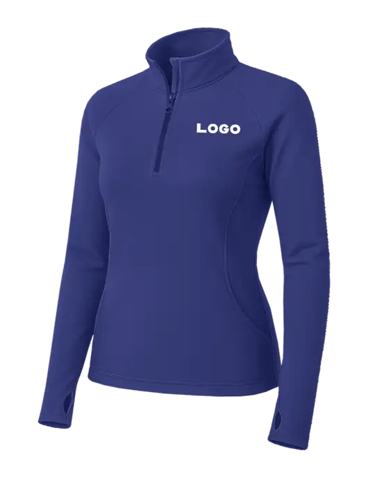 Light Purple Womens Sport Wick Stretch 1/4 Zip Pullover w/Logo