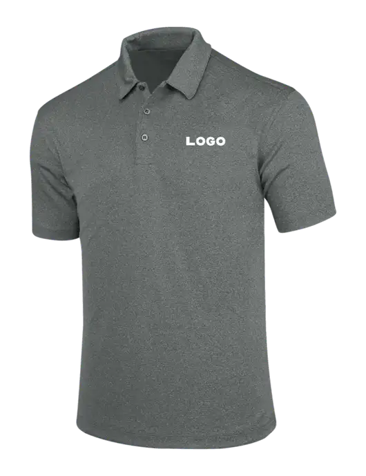 Charcoal Trace Heather Polo w/Logo