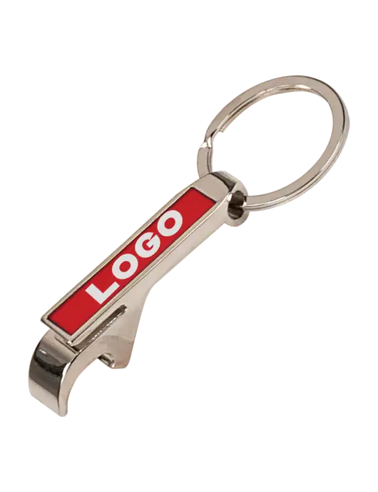 Red Bottle Opener Keychain w/Logo