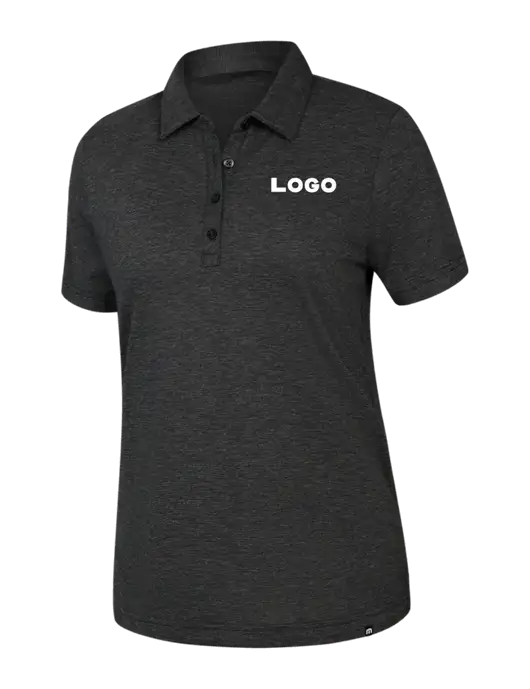 TravisMathew Womens Black Heather Sunnyvale Polo w/Logo