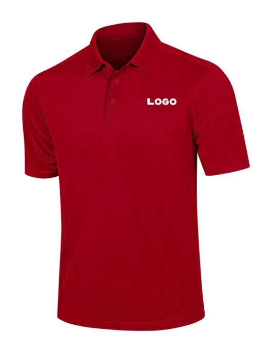 Red Diamond Textured Jacquard Polo w/Logo