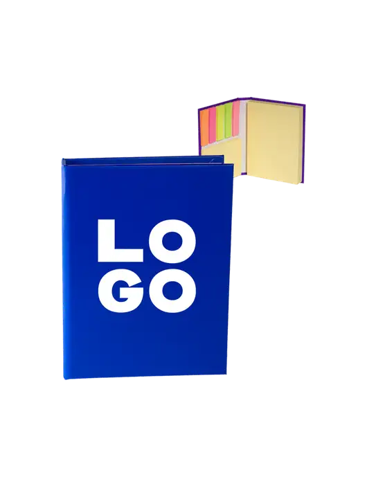 Dark Royal Blue Sticky Book Folio, 3.125 x 4.125 w/Logo