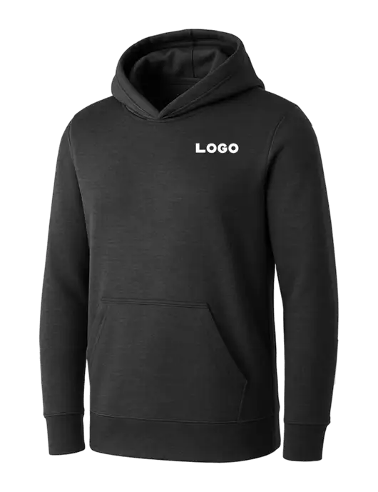 Womens Dark Grey Heather Core Fleece Pullover Hooded Sweatshirt w/Logo
