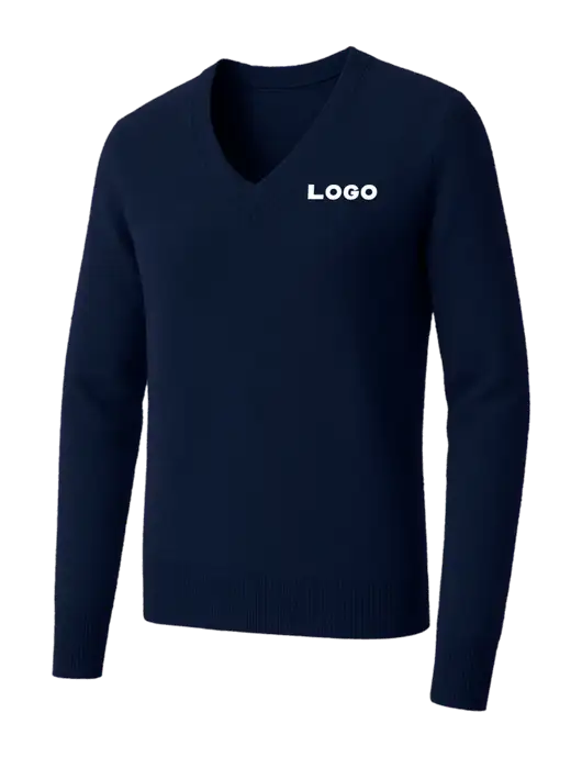 Brooks Brothers Womens Navy Washable Merino V-Neck Sweater w/Logo